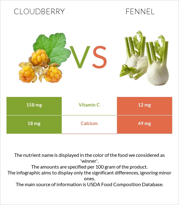 Cloudberry vs Fennel infographic