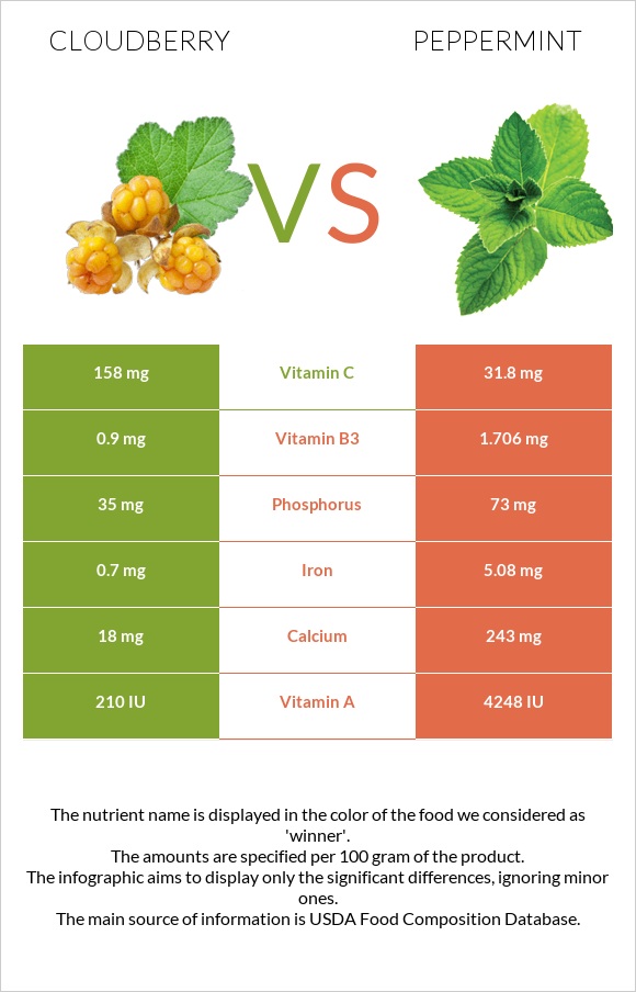 Cloudberry vs Peppermint infographic