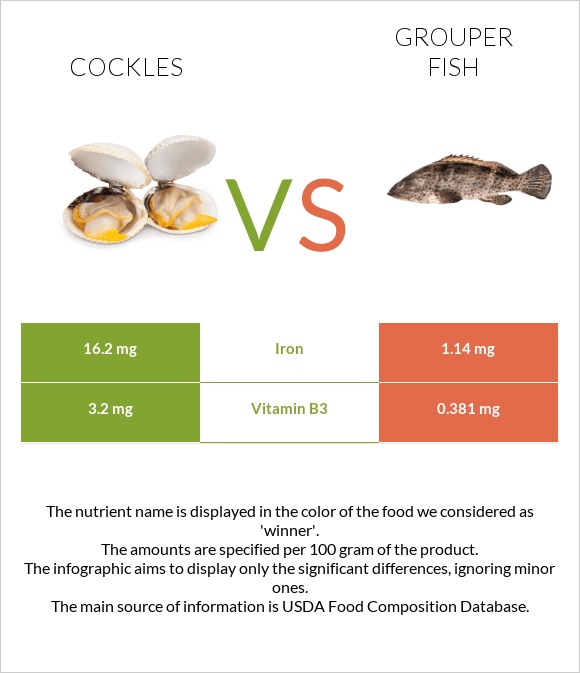 Cockles vs Grouper fish infographic