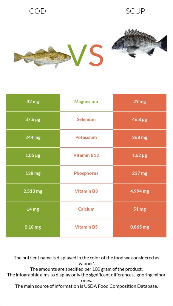 Ձողաձուկ vs Scup infographic