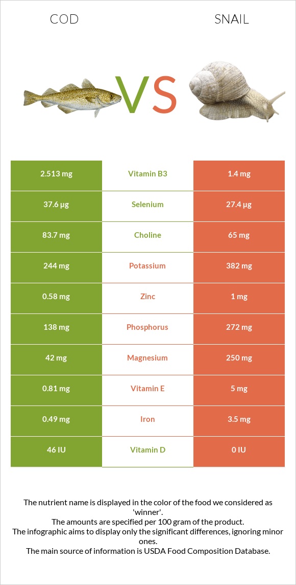 Ձողաձուկ vs Խխունջ infographic