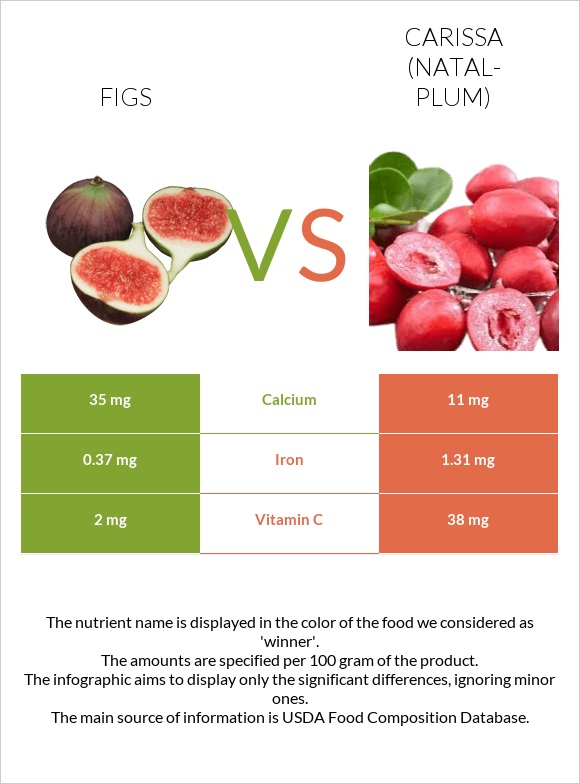 Figs vs Carissa (natal-plum) infographic