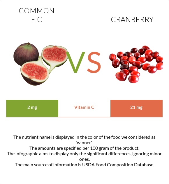 Common fig vs Cranberry infographic