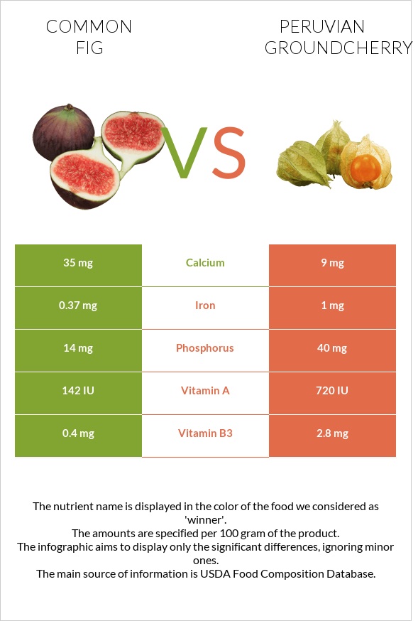 Figs vs Peruvian groundcherry infographic