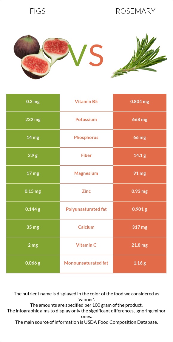 Figs vs Rosemary infographic