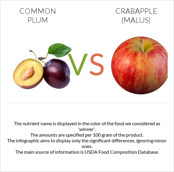 Plum vs Crabapple (Malus) infographic