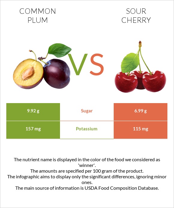 Plum vs Sour cherry infographic