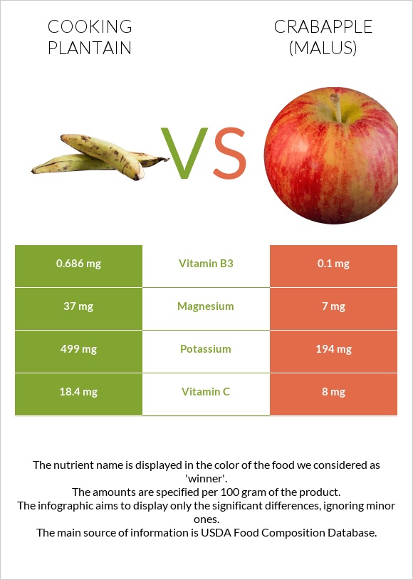 Plantain vs Crabapple (Malus) infographic