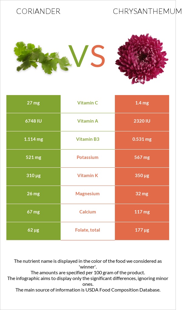 Համեմ vs Քրիզանթեմ infographic