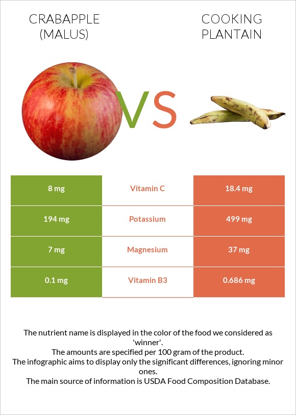 Crabapple (Malus) vs Plantain infographic