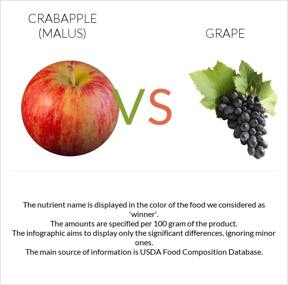 Crabapple (Malus) vs Grape infographic