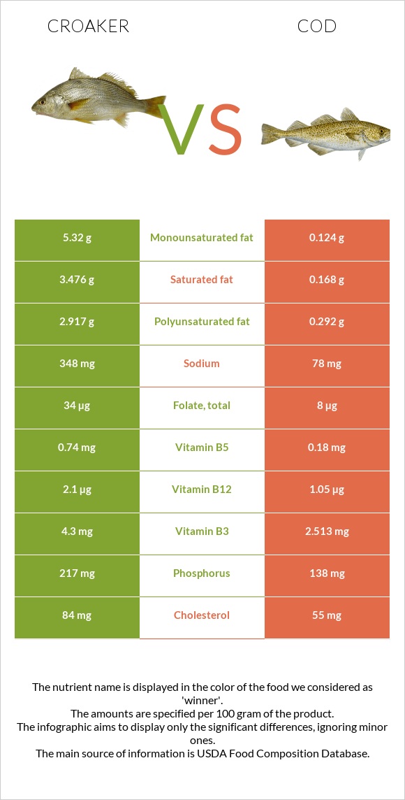 Croaker vs Ձողաձուկ infographic