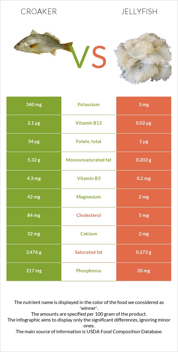 Croaker vs Jellyfish infographic