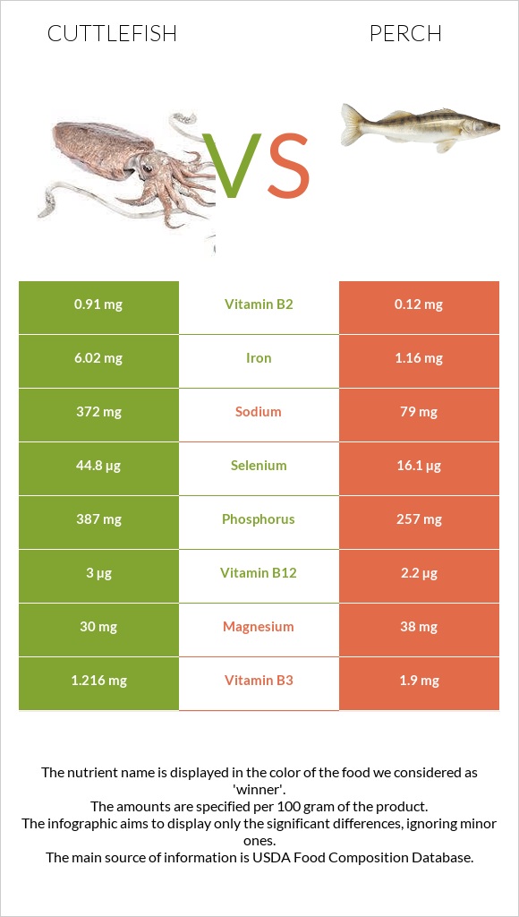 Cuttlefish vs Perch infographic