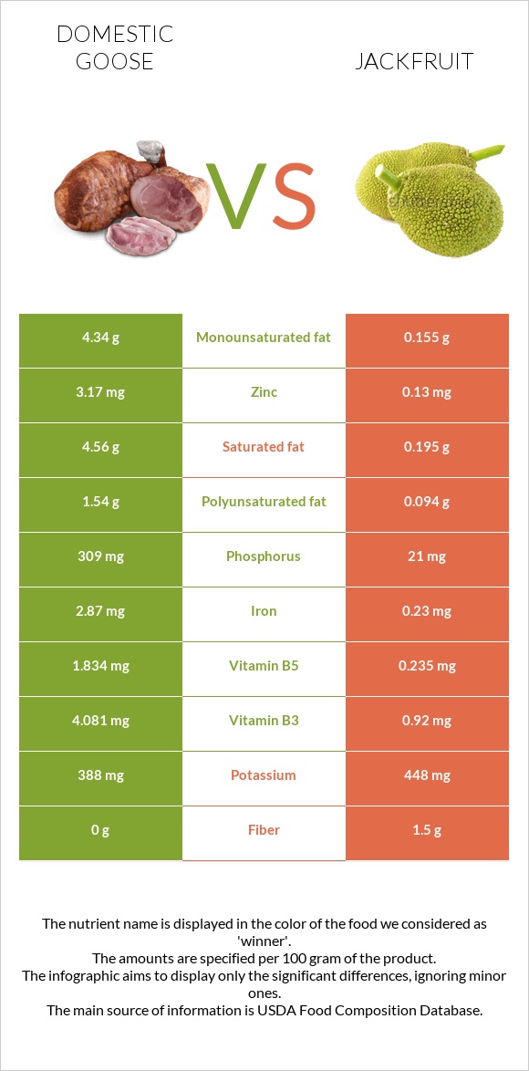 Ընտանի սագ vs Ջեկֆրուտ infographic