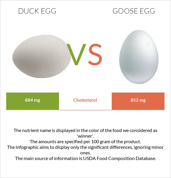 Duck egg vs Goose egg infographic
