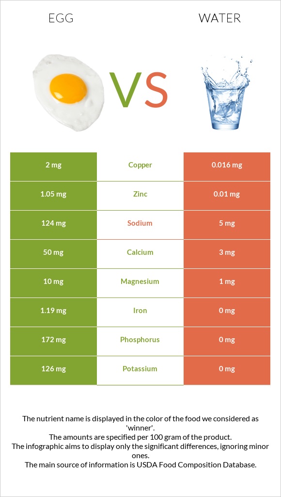 Egg vs Water infographic