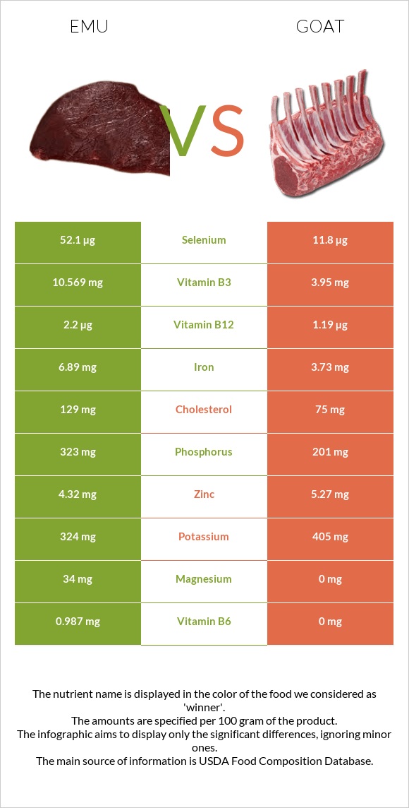 Էմու vs Այծ infographic