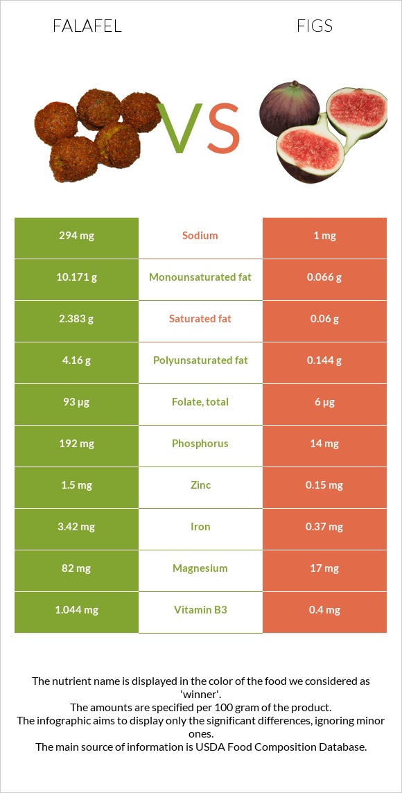 Ֆալաֆել vs Թուզ infographic