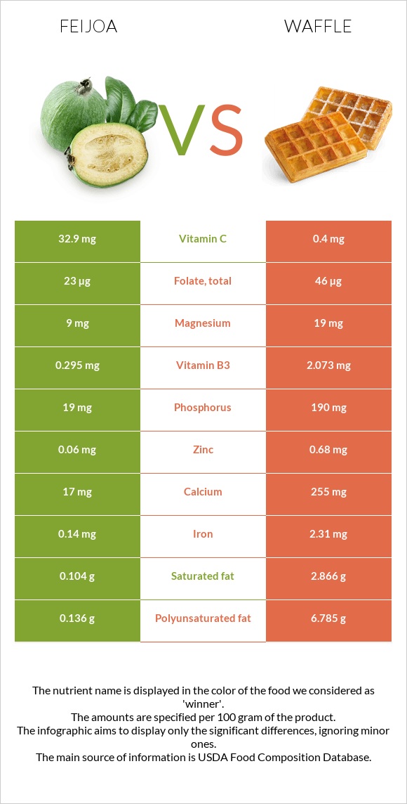 Feijoa vs Waffle infographic