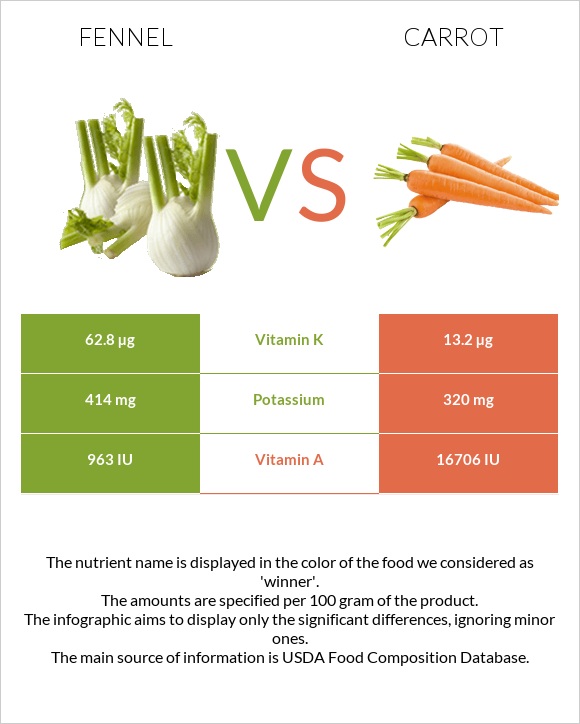Fennel vs Carrot infographic