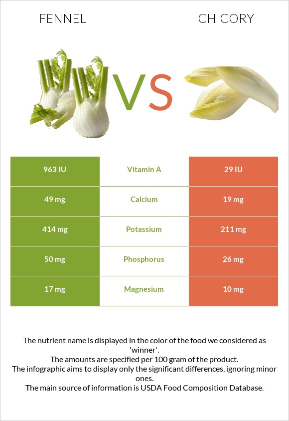 Ֆենխել vs Եղերդակ infographic