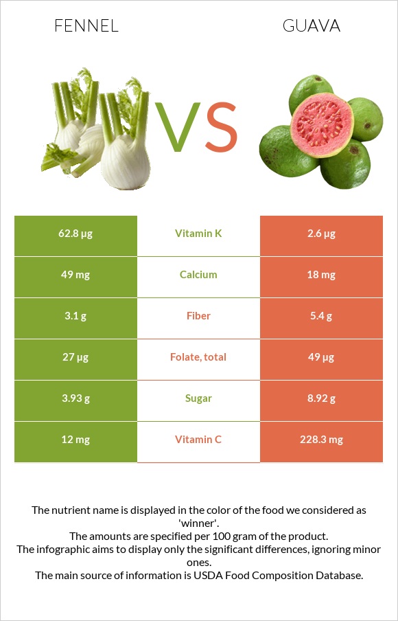 Fennel vs Guava infographic