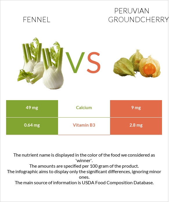 Fennel vs Peruvian groundcherry infographic