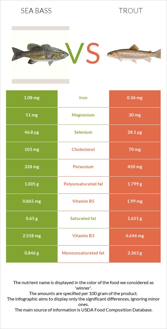 Bass vs Trout infographic