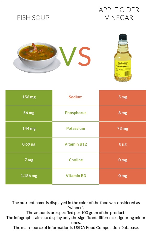 Fish soup vs Apple cider vinegar infographic