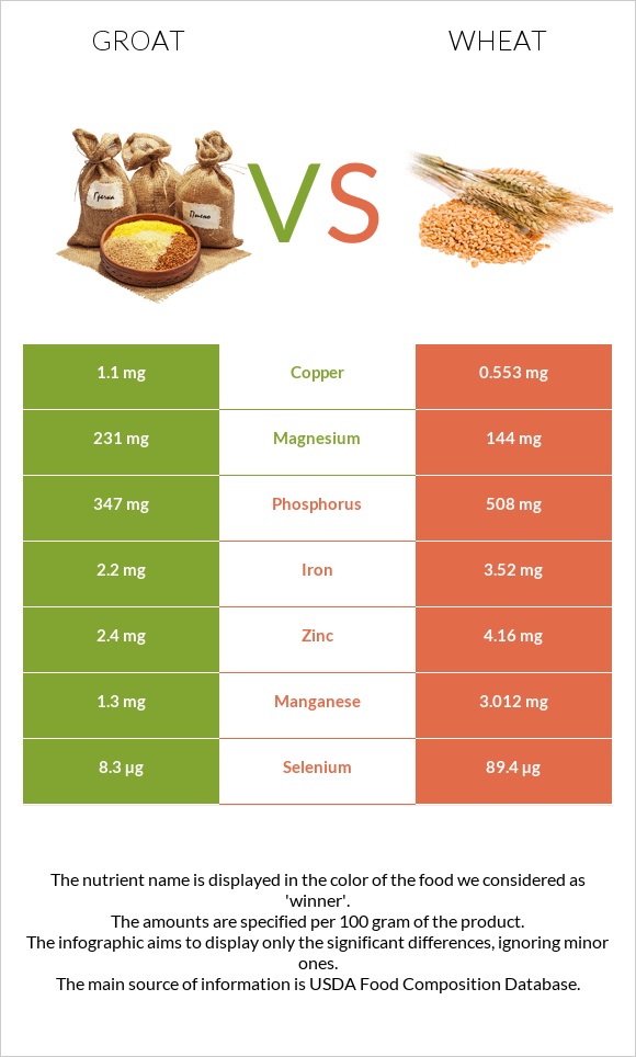 Groat vs Wheat  infographic