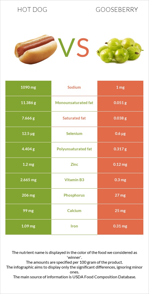 Հոթ դոգ vs Փշահաղարջ infographic