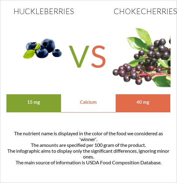Huckleberries vs Chokecherries infographic