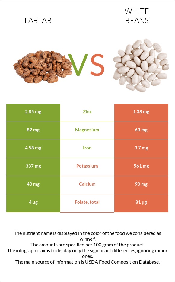 Lablab vs White beans infographic