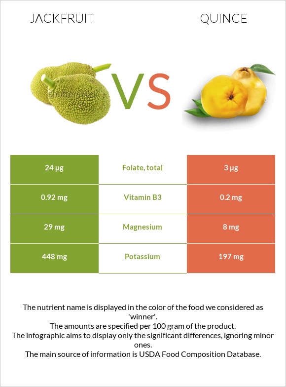 Jackfruit vs Quince infographic