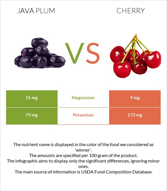 Java plum vs Բալ infographic