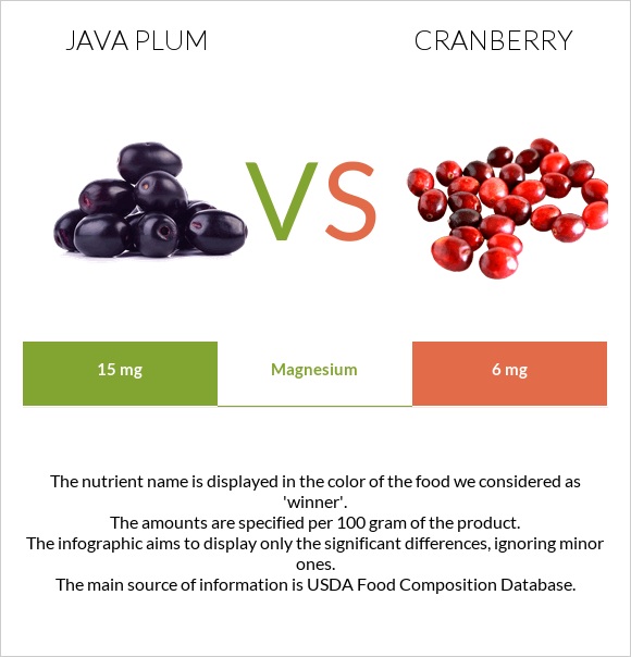 Java plum vs Լոռամիրգ infographic
