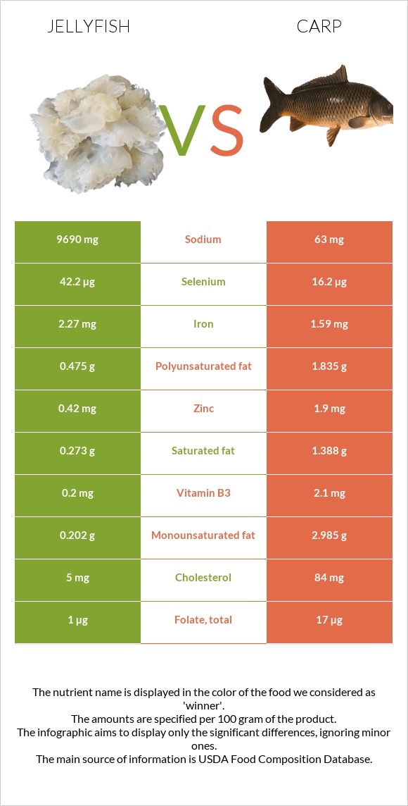 Jellyfish vs Carp infographic