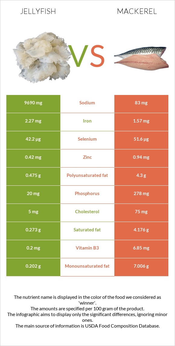 Jellyfish vs Mackerel infographic