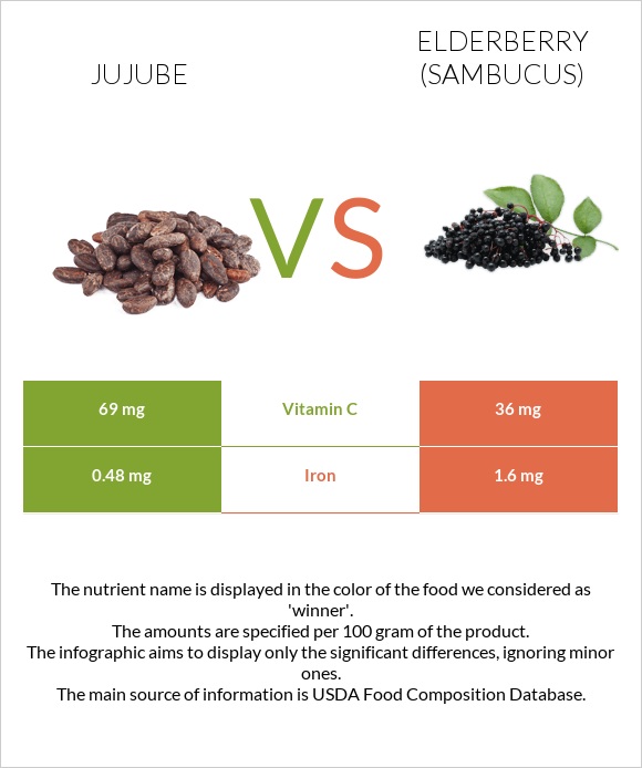 Jujube vs Elderberry infographic