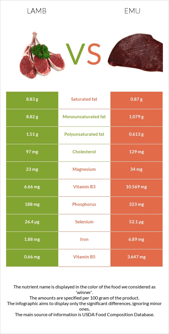 Գառ vs Էմու infographic