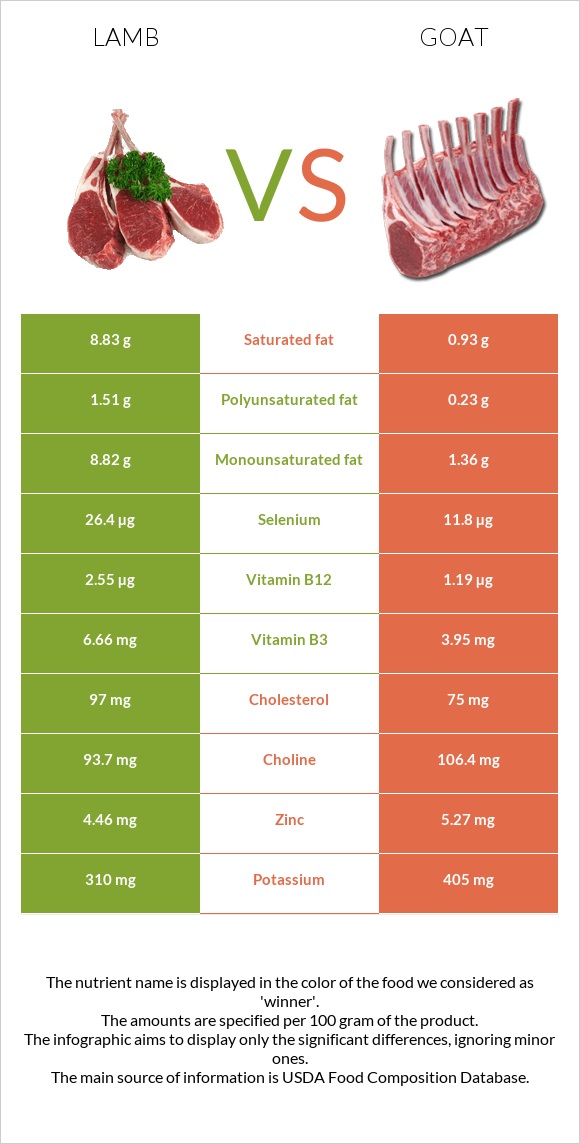 Գառ vs Այծ infographic