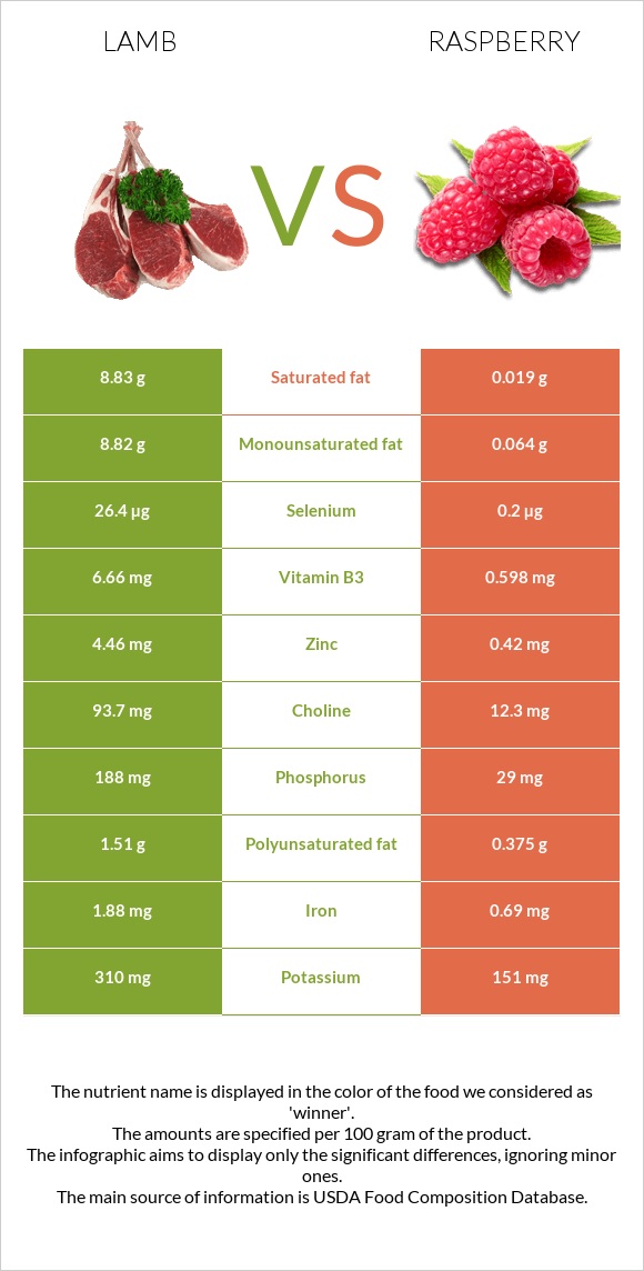 Lamb vs Raspberry infographic