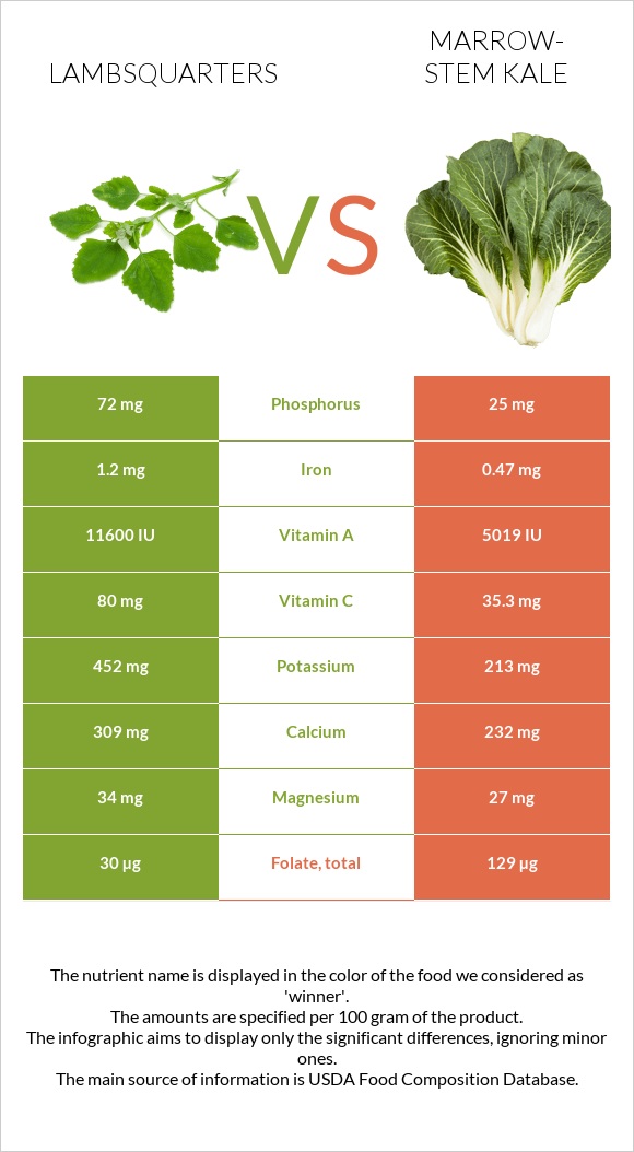 Lambsquarters vs Կոլար infographic