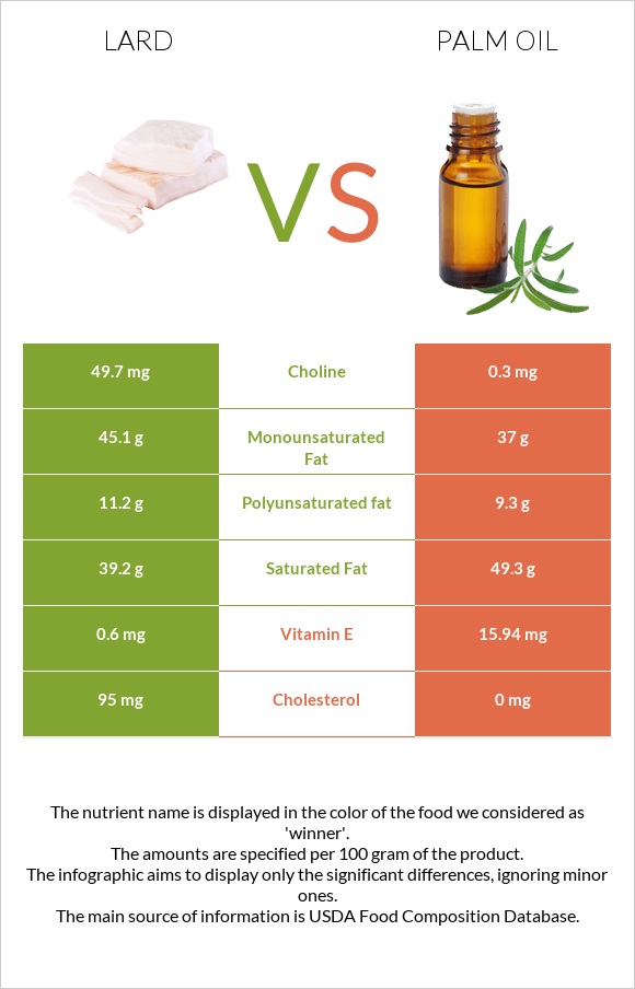 Lard vs Palm oil infographic