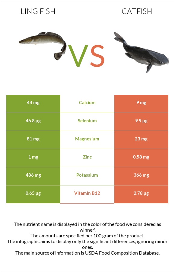 Ling fish vs Catfish infographic