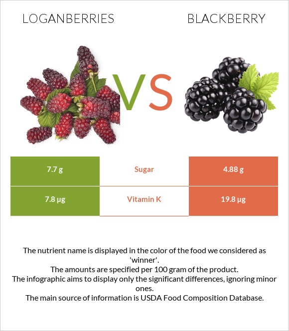 Loganberries vs Blackberry infographic