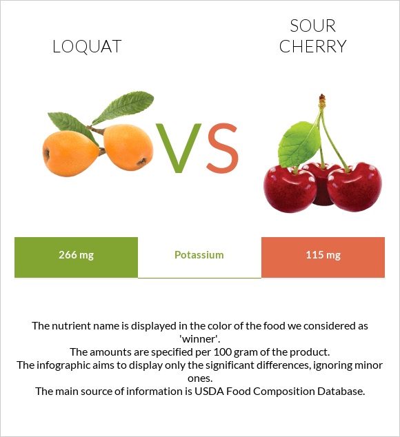 Loquat vs Sour cherry infographic