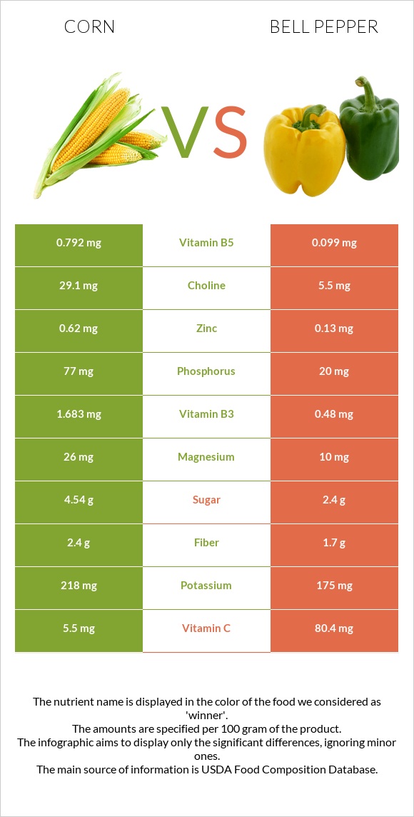 Եգիպտացորեն vs Բիբար infographic