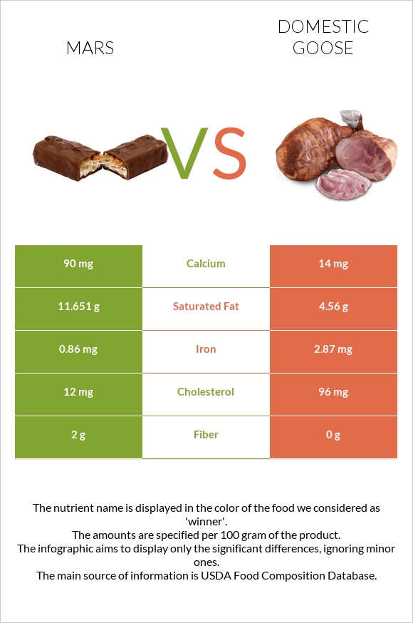 Mars vs Domestic goose infographic